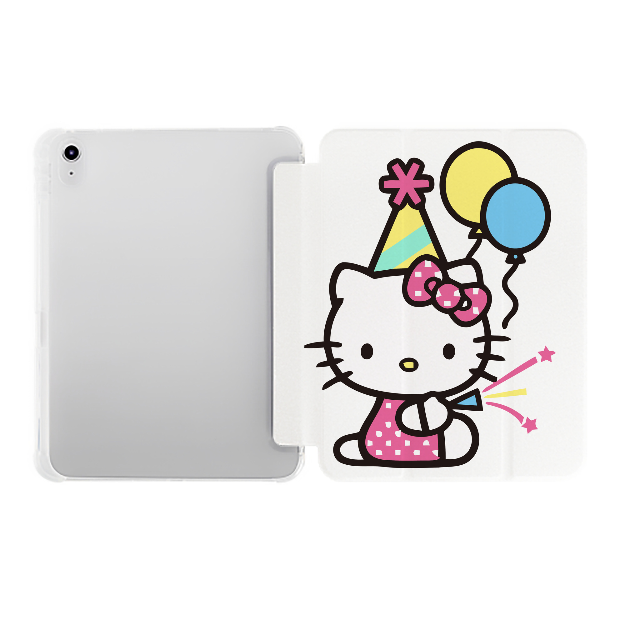 （画像用） Hello Kitty ハローキティ IPad ケース ペン収納付き 三つ折りスタンド PUレザー×シリコン 対応機種9.5/10.5/10.9インチ